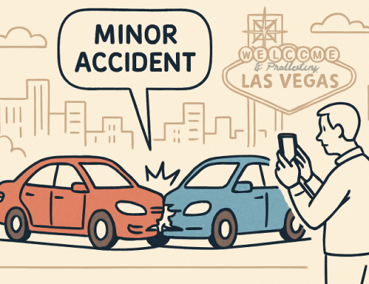 Cartoon Depiction of a Car Accident in Las Vegas